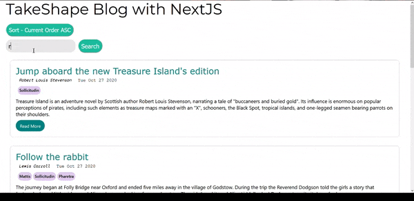 A gif of the search functionality in action.